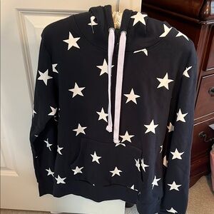 Reflex Black Hoodie with White Star Print